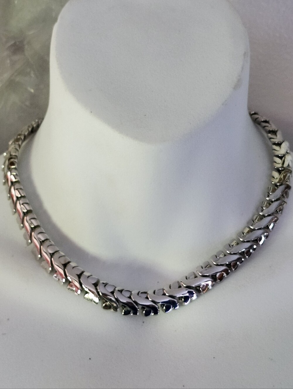 Napier Polished Silver Tone Chunky Link Collar Necklace - 16 Inches